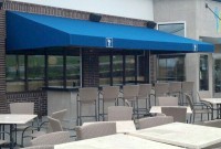 Commercial storefront shed style welded frame awning 1a.