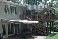 Residential retractable patio and stationary deck awnings 9.