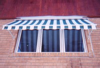 Residential retractable drop arm window awning 4a.