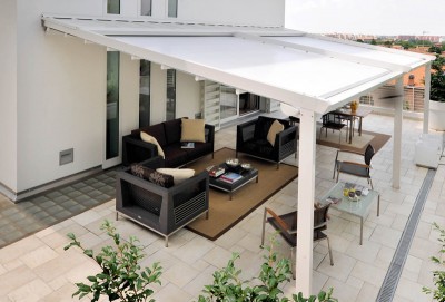 Residential waterproof retractable roof patio awning 1a.