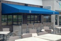 Commercial storefront shed style welded frame awning 1a.