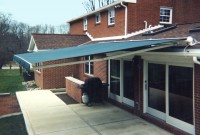 Residential roof mounted retractable patio awning 6a.