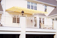 Residential adjustable pitch retractable deck awning 18.